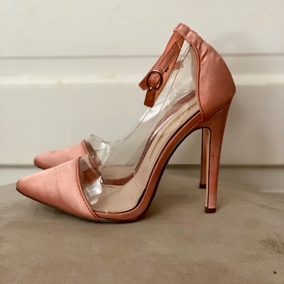 Kai Nude Satin Transparent Pumps - Picture 3 of 9
